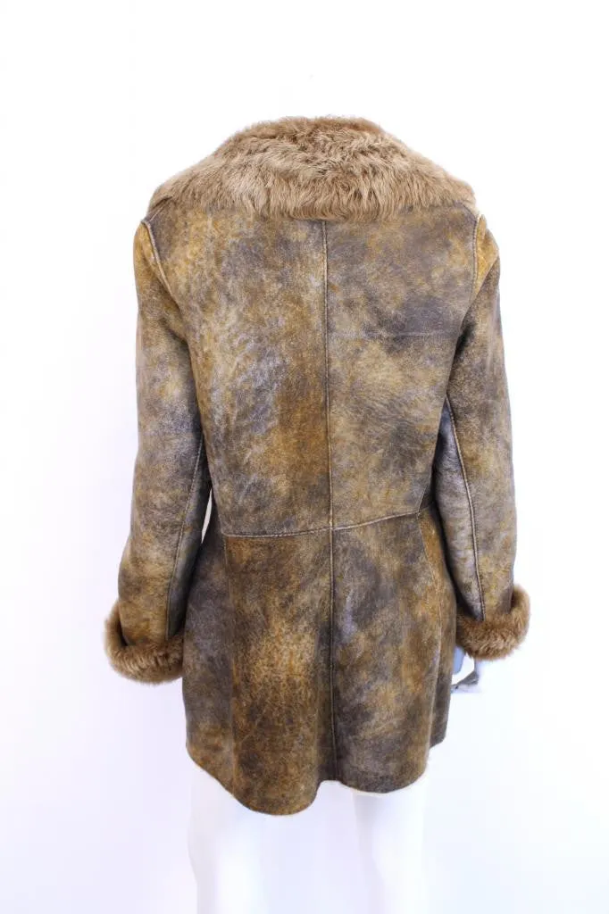 Vintage Shearling Sheepskin Fur Coat