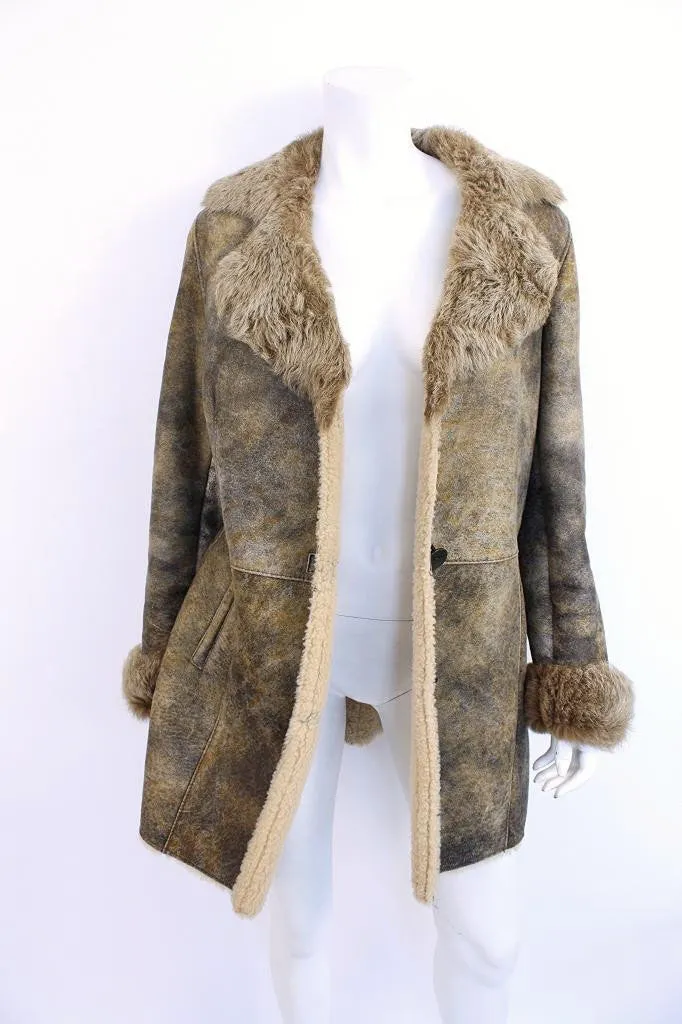 Vintage Shearling Sheepskin Fur Coat