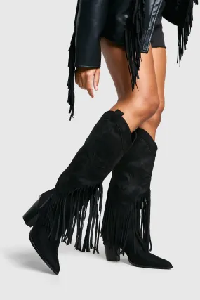 Western Style Tassel Detail Cowboy Boots