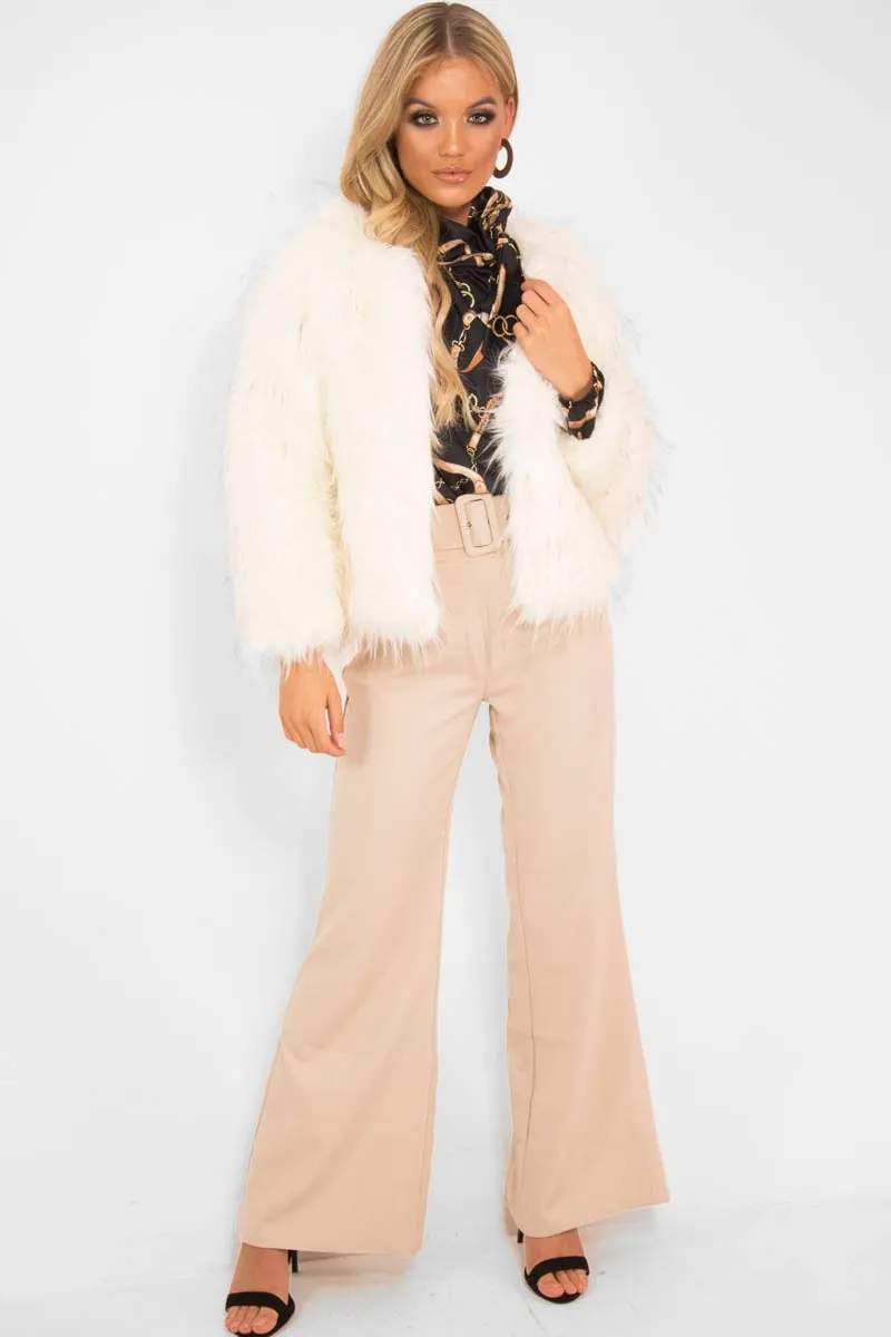 White Faux Fur Coat - Livy