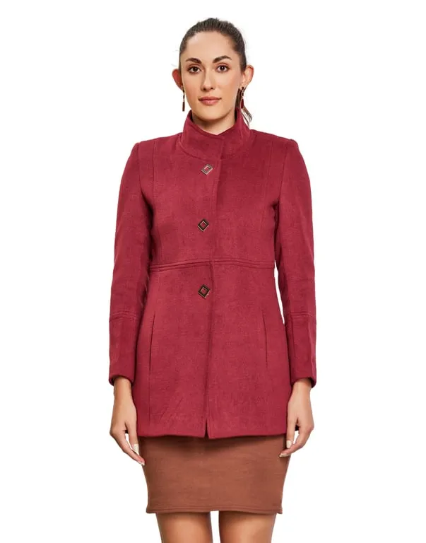 Women Coat Wine Color