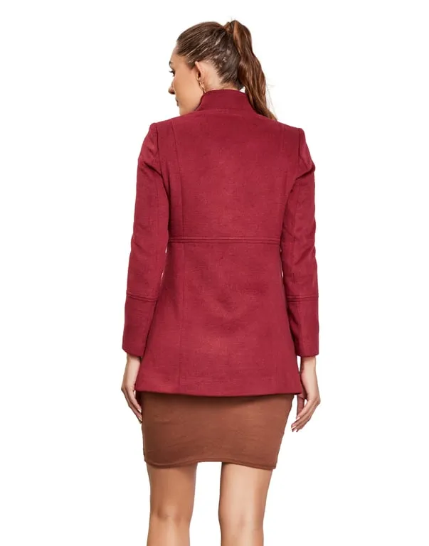 Women Coat Wine Color