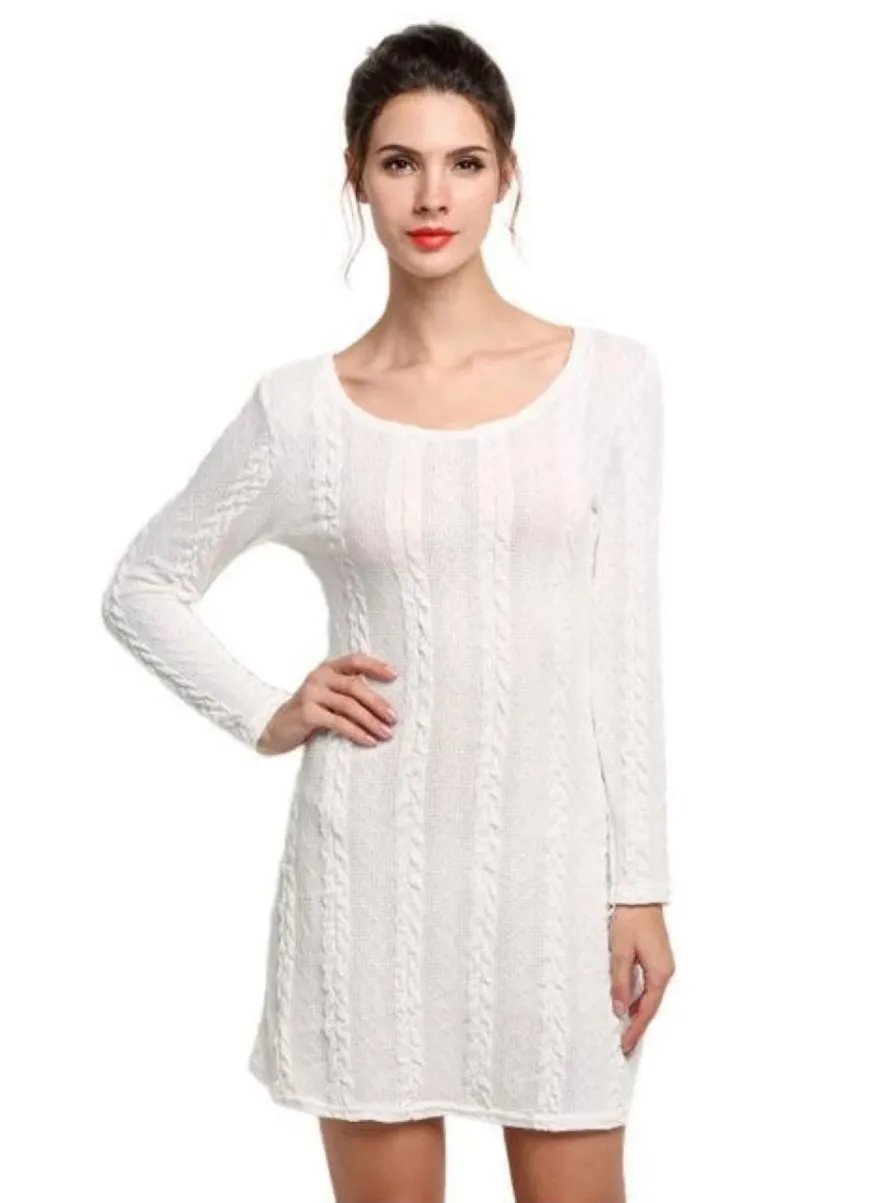 Women's Casual Long Sleeve Sweater Dress