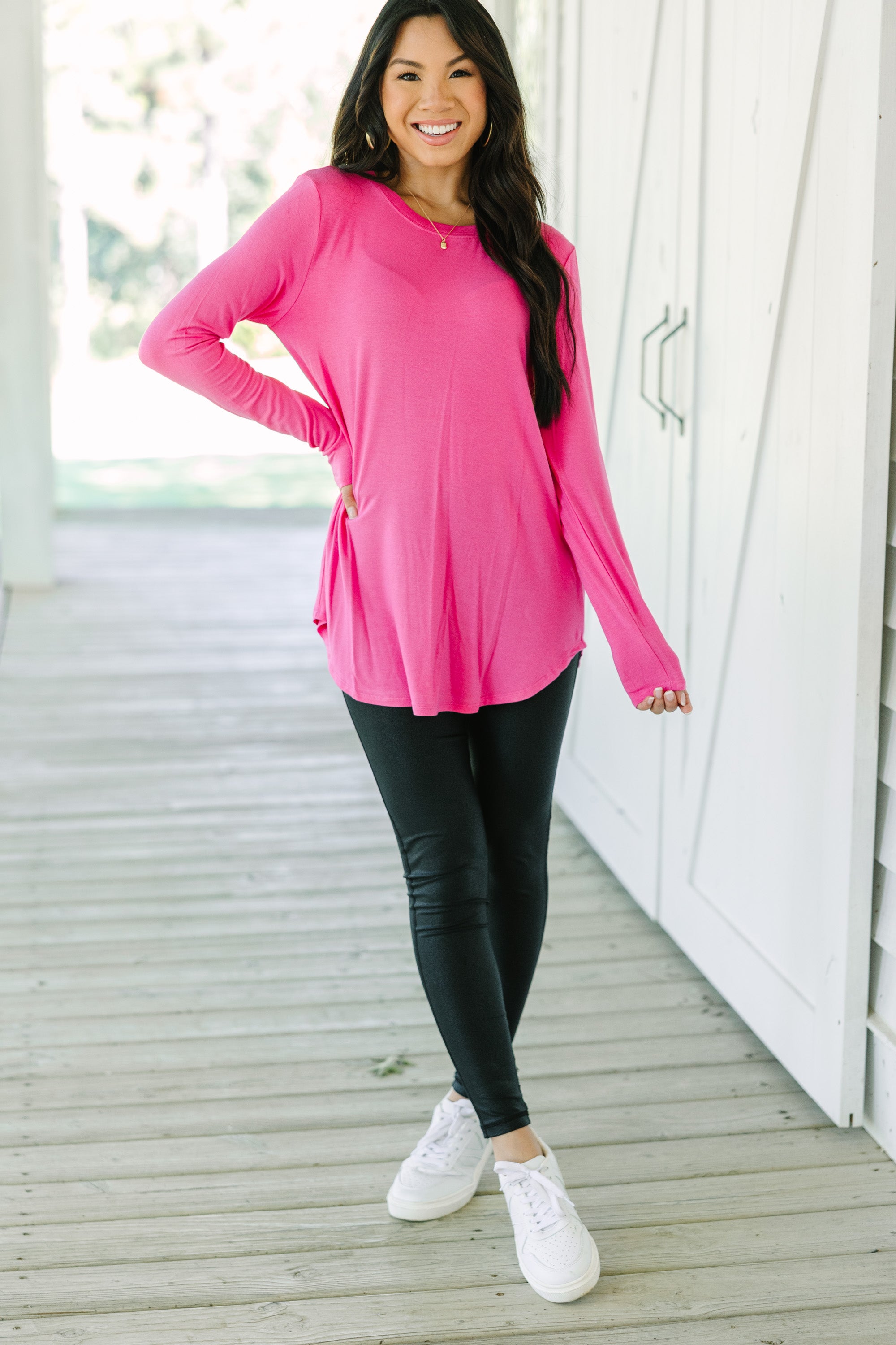 Won't Let You Down Fuchsia Pink Classic Top