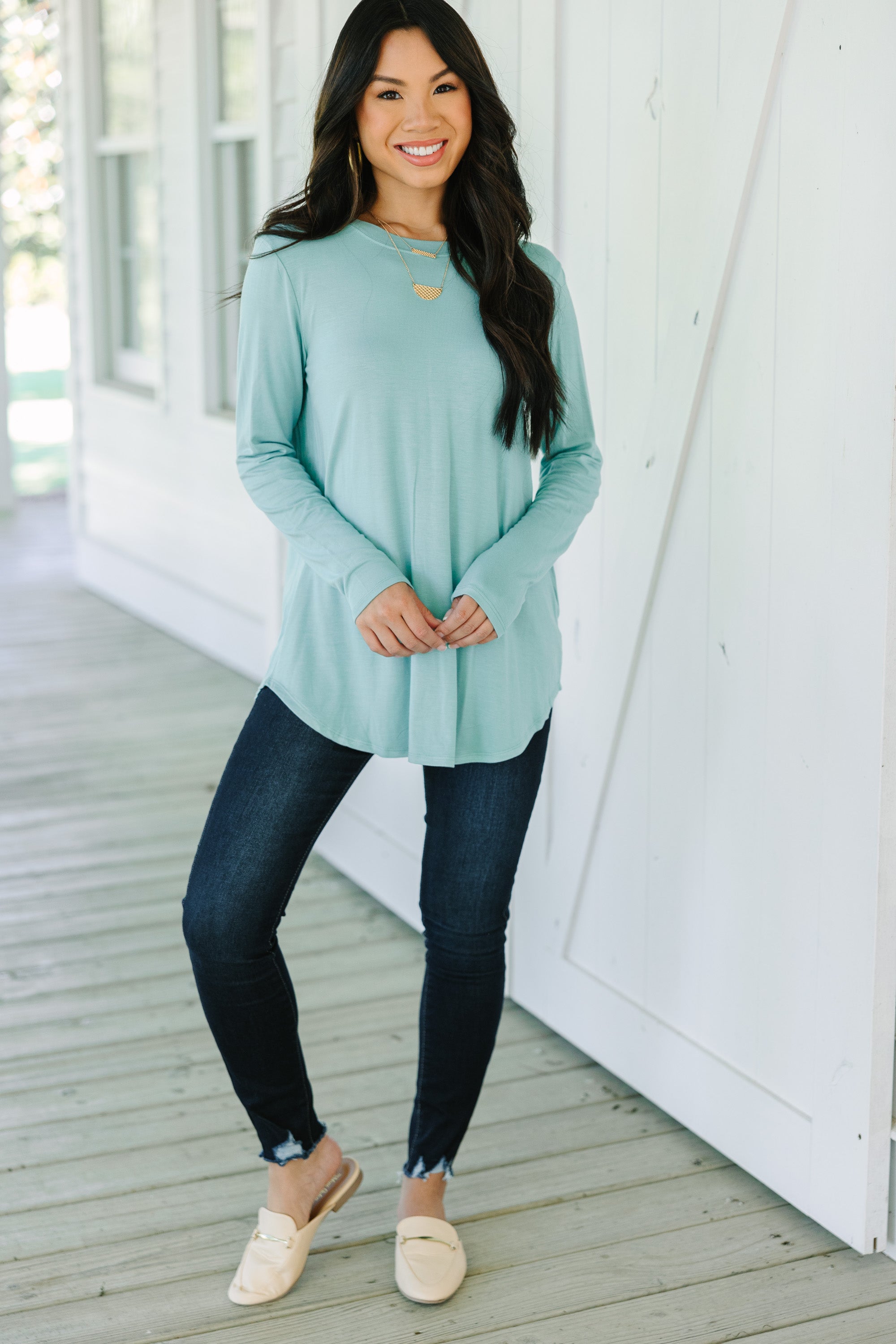 Won't Let You Down Light Sage Green Classic Top