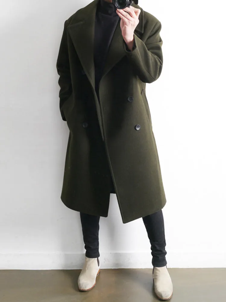 Woolen Men's Mid-length Trench Coat