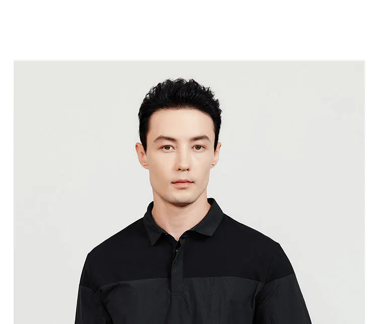 Xituodai 2022 Autumn New  Male Polo Shirt Long Sleeve Patchwork Contrast color Smart Caeual Cotton Blend Top Plus Size 60019