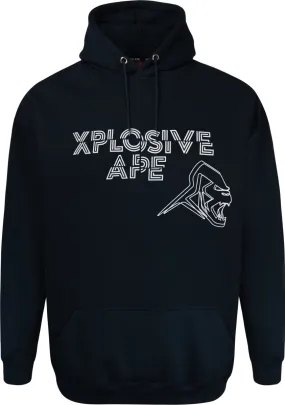 Xplosive Ape Neon Overhead Hoody With Chest Print - Navy