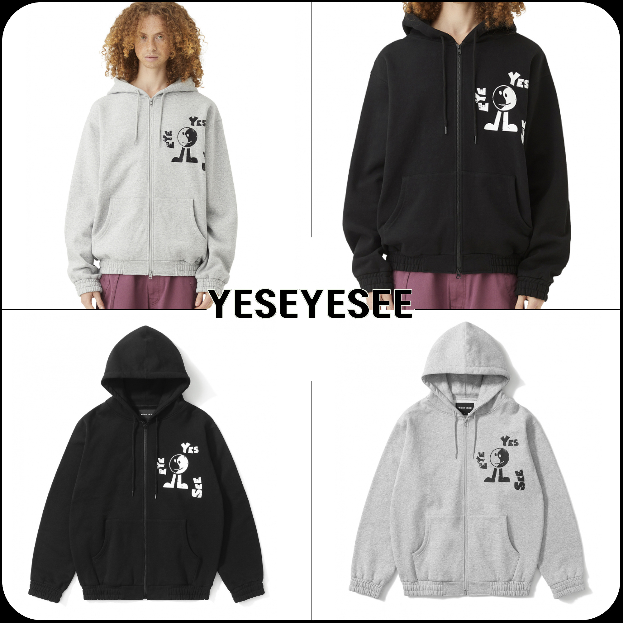 YESEYESEE  |[YESEYESEE] ★Cartoon Zip-up Hoodie